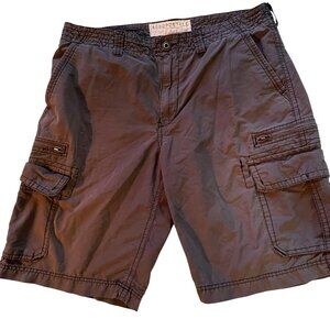 Aeropostale Mens Cargo Shorts Size 36 Gray Multiple Pockets Zip Durable Casual